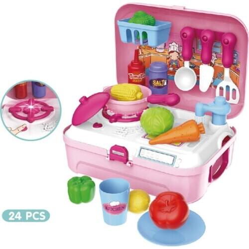 1 Set Children Kids Girl Toy Trolley Role Play Mini Simulation Birthday Gift Fun Game Candy Ice Cream Trolley Play House Toy