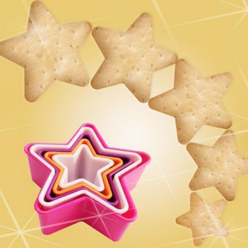 1 Set Star Shape Cookie Cutter Cake Mold 5 Size Biscuit Fondant DIY Cake Decor Kitchen Cooking Tools