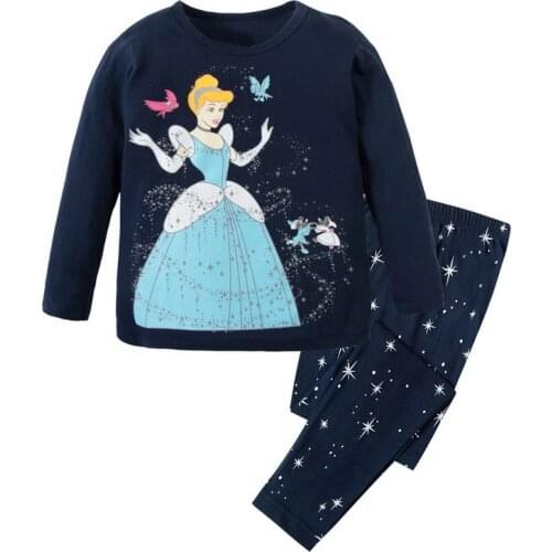2018 Girls Princess Pajamas Baby Cartoon Clothing Sets Kids Pyjamas Pijamas Boys Girls Full Sleeve Sleepwear Night wear