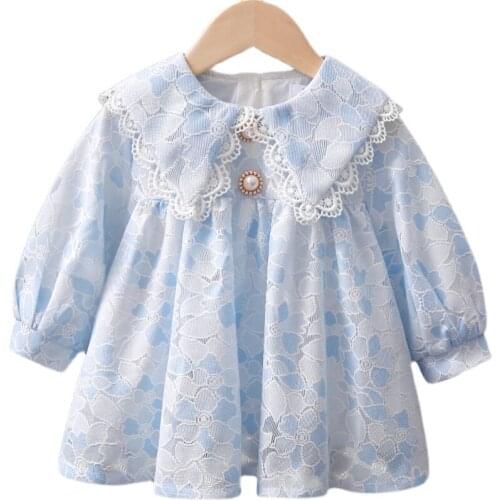 2021 Kids Girls Summer Lace Dress Princess Breathable Party Dresss Child Wedding Evening Clothing Newborn Baby Birthday Dress