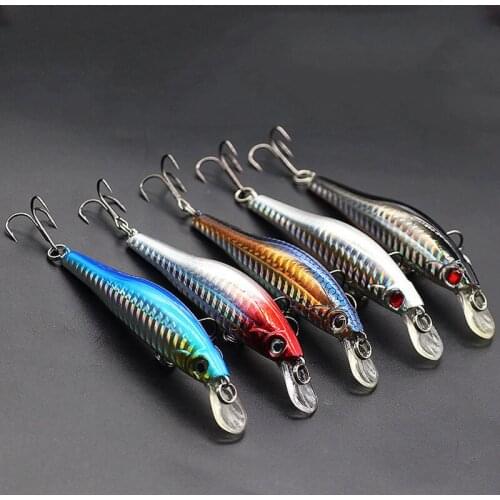 37mm/1.5g Artificial Floating Minnow Freshwater Plastic Fishing Lures 3D Eyes Anti-Corrosion Professional Fishing Hard Bait
