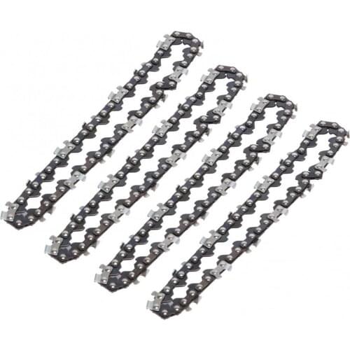 4Pcs 4-inch Mini Chainsaws Replacement Sharply High Strength Wear-resisting Wood Cutting Guide Saw Chain Set for Garden Garage