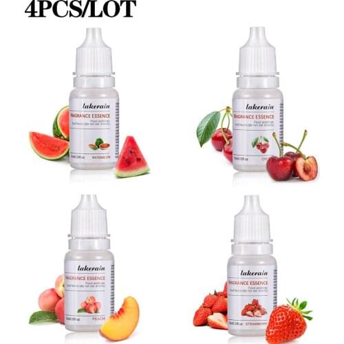 4Pcs/Lot DIY Lip Gloss Liquid Pigment Flavor Essence Oil Drop for Clear Lip Gloss Base Gel Lip Glaze Odorless Fragrance Essence