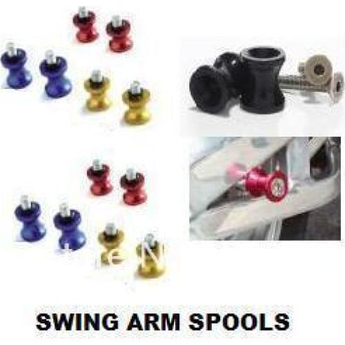 5SETS 10mm LIGHTER Swingarm Spools Slider Bobbins SWING ARM ALIDER FOR kawasaki SWING ARM SPOOLS FOR MOTORCYCLE STANDS