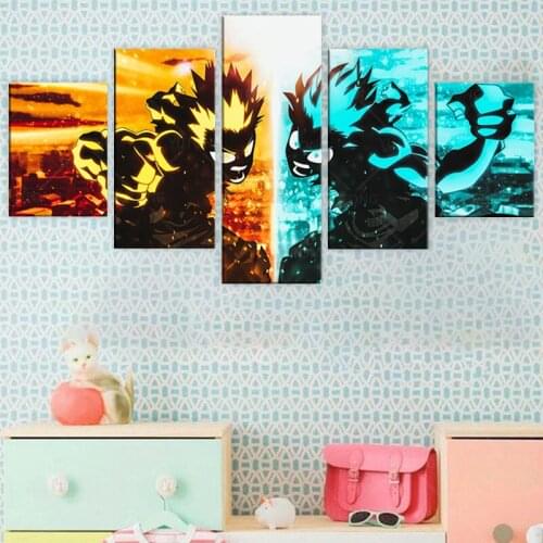 5pcs IZUKU VS KATSUKI My Hero Academia HD Anime Boys Boku No Hero Academia Anime Poster Canvas Wall Art for Bedroom Decor