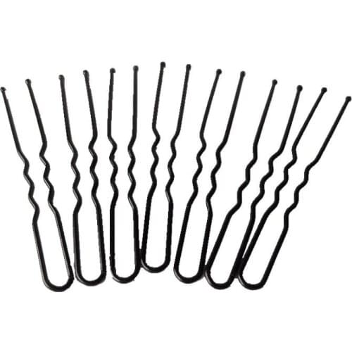 50pcs hair u clips Hair Waved U-shaped Bobby Pin Barrette Salon Grip Clip Hairpins Black Metal Hair Accessories For Bun