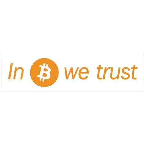 60pcs of 20x5cm IN BITCOIN WE TRUST plastic label sticker with matt lamination FS01