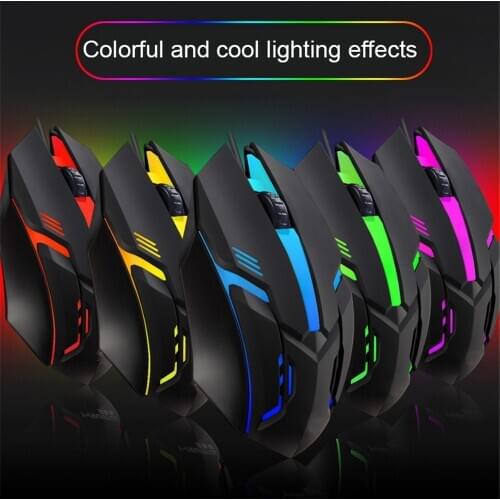 7 Colors Gaming Mouse LED Backlight Ergonomics USB Wired Gamer Mouse Flank Cable Optical Mice Gaming Mouse For Laptop Mice PC