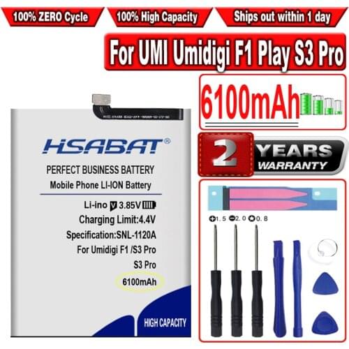 HSABAT 5600mAh High Capacity Battery for UMI Umidigi F1 F1 Play S3 Pro Smart Phone
