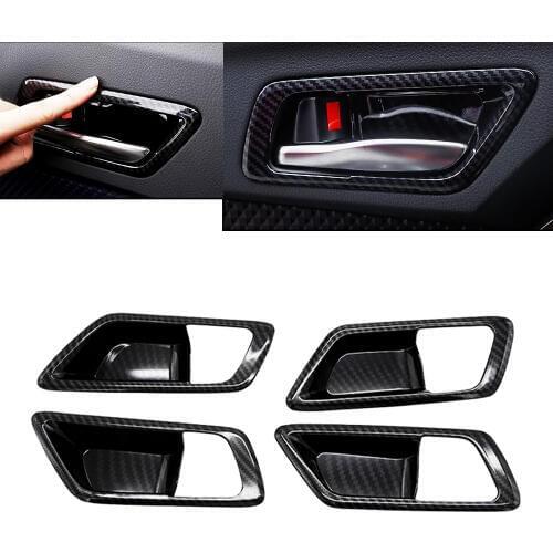 JEAZEA 4PCS Car Styling Accessories Inner Door Bowl Handle Cover Interior Trim Sticker for Toyota C-HR CHR 2017 2018 LHD