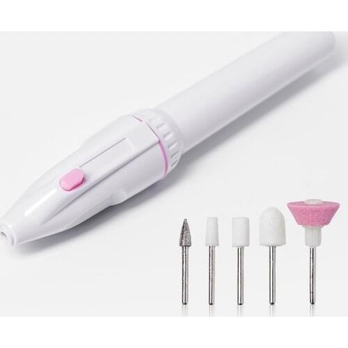 1 set Nail Drill Machine Portable 5 in 1 White Manicure Machine Pedicure Drill DIY Nail Art Drill Polish Tools