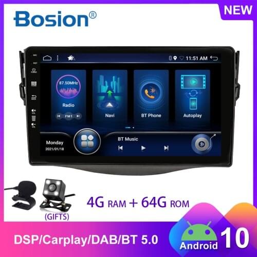 Android 10 2 din autoradio car pantalla For Toyota Rav4 2007 2008 2009 2010 2011 Multimedia android auto/bluetooth/carplay/gps