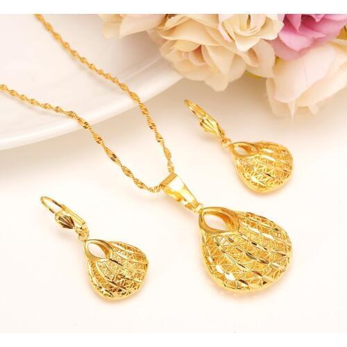 Bangrui Papua New Guinea Fashion Necklace Earring Set Women Party Gift Gold Color Leaf Necklace Earrings Jewelry Sets