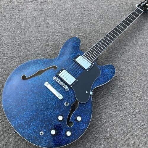 Free delivery, rosewood fingerboard , jazz electric guitar, blue and silver color, , high quality electric guitar