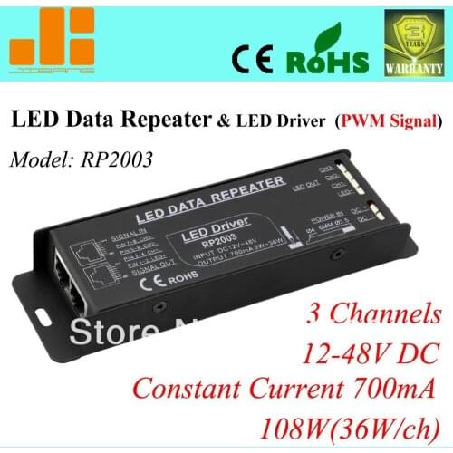 Free Shipping Constant Current pwm amplifier & LED driver, 700mA data repeater 3 Ch 108W RP2003