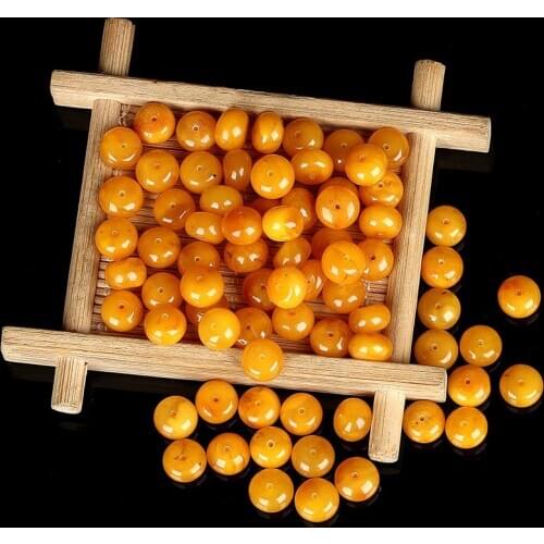 ONE PIECES AMBER YELLOW ROUNDEL for DIY jewelry making 6mm loose beads FPPJ wholesale beads nature gemstone