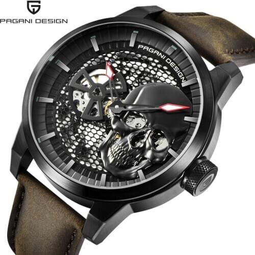 PAGANI Design Top Brands Black Men Watches 2020 New Mens Mechanical Watches Men Skeleton Waterproof Wrist Watch Reloj Hombre