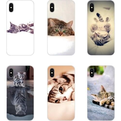 For Xiaomi Mi4 Mi5 Mi5S Mi6 Mi A1 A2 A3 5X 6X 8 CC 9 T Lite SE Pro Accessories Phone Shell Covers Sleeping Kitten Cat