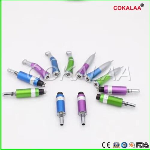 COKALAA colour Dental Low Speed Handpiece Kit Air Turbine Straight Contra Angle Inner Water Spray 2/4Holes Available