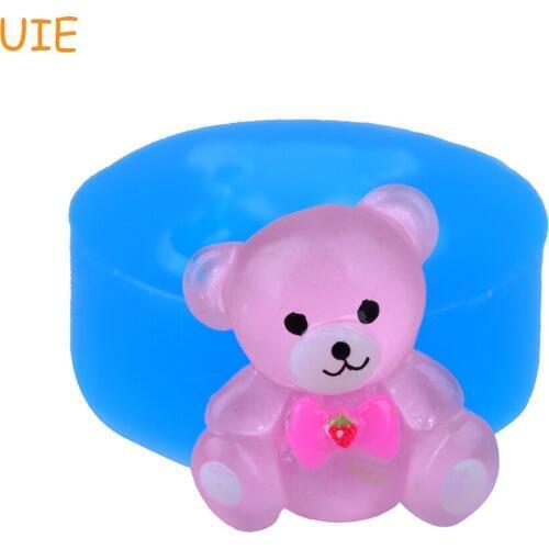 DYL428U 25.2mm Bear Flexible Silicone Mold - Animal Mold Sugarcraft, Fondant, Cookie Biscuit, Cabochon Candy, Resin, Chocolate