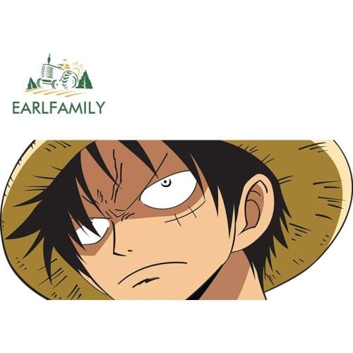 EARLFAMILY 13cm x 5.9cm for Monkey D Luffy Car Stickers Scratch-proof Waterproof Decal Motorcycle Air Conditioner Vinyl Sticker