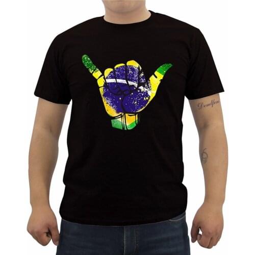 Summer Mens Short Sleeve O-neck Tops Tee Shirts Funny Shaka Bjj Brazilian Jiu Jitsu Print T Shirt Fitness Streetwear