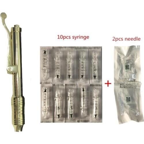 Hyaluronic pen with 10pcs Syringe and 2PCS needle free atomizer hyaluron injection pen wrinkle removal water