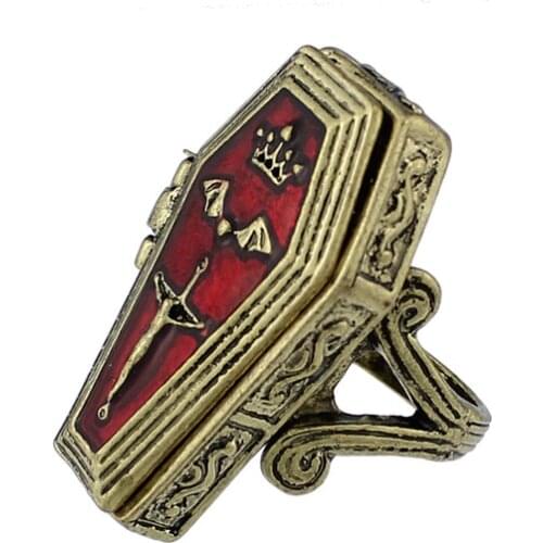 Goth Cross Bat Coffin Rings for Men Metal Charms Punk Crown Letter Friendship Rings Jewelry Gifts Wholesale Aesthetics New