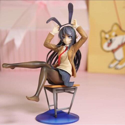 Anime Rascal Does Not Dream of Bunny Girl Senpai Sexy Figure Toy Senpai Sakurajima Mai Chair Sexy Anime Action Figure Toys