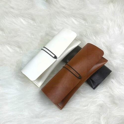 Exquisite Art PU Leather Cover Sunglasses Case Glasses Bag Soft Glasses Drawstring Accessories Portable Pouch E8I4