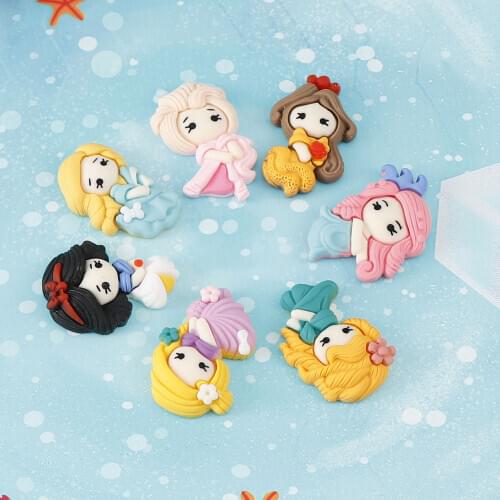 20pcs/lot Mix Kawaii Girl Resin Cabochons Accessories For Hair Clothing Shoes Planar Resin DIY Home Decoration