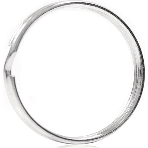 10X Quality 50Mm Keyring Split Ring Set Heavy Duty Large Nickel Key Loop Sprung Hoop