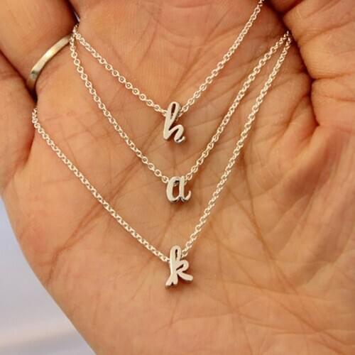 Initial Letter Necklace For Women Fashion A-Z Letter Stainless Steel Alphabet Choker Necklace Jewelry Birthday Gifts For The New