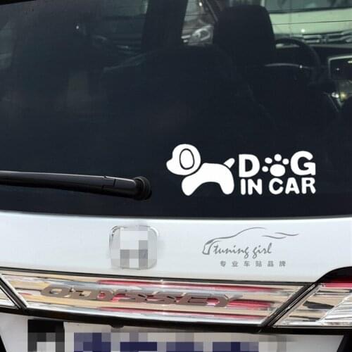 Car Stickers Dog in car Lovely Cute Creative Decals For Windshield Waterproof Auto Tuning Styling 20cm*7cm D10