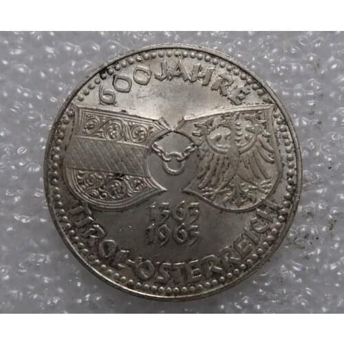 Real Rare Silver Original Coin Austria 1963 50 Shillings Commemorative Silver Coin of the 600th Anniversary Tyrolean Federation