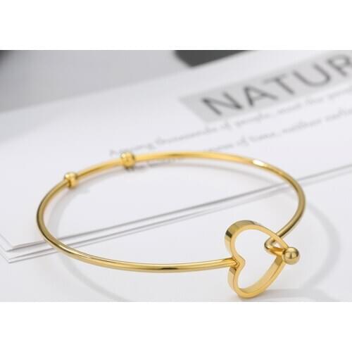 Stainless Steel Love Heart Bracelets For Women Party Gift Fashion Chain Charm Bracelets Jewelry Wholesale Text Engraved Gifts