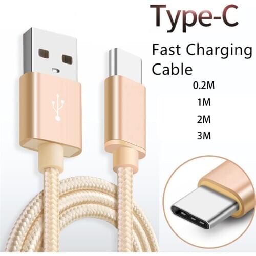 Nylon USB 3.1 Type C Fast Charger Cable For LG Q8 G8 G7 G6 G5 V50 V30 V20 K40S K50S Q60 Data Sync Fast Charging Cable