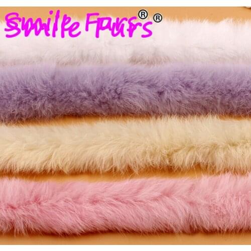 2021 New Real Rabbit Fur Ribbon Tapes DIY Sewing Trims Strips For Clothes Edge Shoes Home Decor Crafts High Quality 5.5cm Width