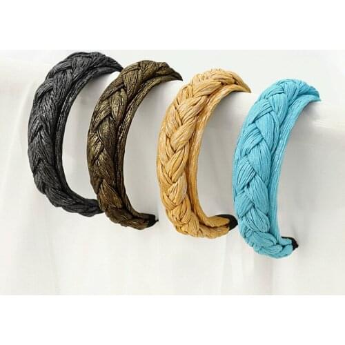 2021 New Fashion Braid Headband For Women Wide Side Bright Hairband Multi-layer Entangled Turban Hair Accessories