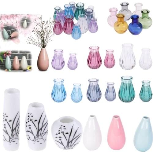 New Style 1:12 Doll House Flowerpot Vase Ceramics Teapot Basin DIY Furniture Toys Dollhouse Miniature Accessories