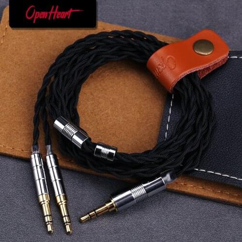 OPENHEART 4 Core High Purity Silver Cable For Headphones 1 to 2 jack 3.5/2.5/4.4mm Balance Earphones Upgrade Replacement Cable