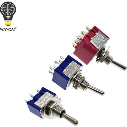 WAVGAT ON-OFF-ON 3 6 9 Pin 3 6 9 Position Mini Latching Toggle Switch 6A 3A MTS-103 MTS-203 MTS-303