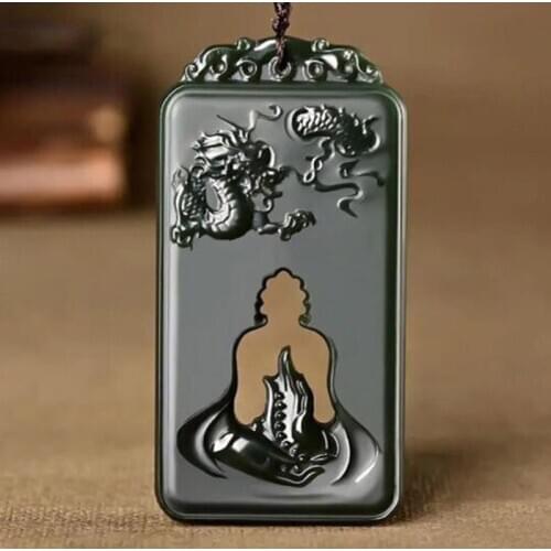 Nature-Hetian Jade Enlightenment Pendant Buddha Hand Necklace To Send Couples Christmas Gifts