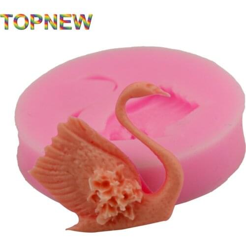 DIY Food-grade Silicone Mold 3D swan Shape Embossing Fondant Cake Decorating Tools Soap Moulds Sugar Art Tools C1775