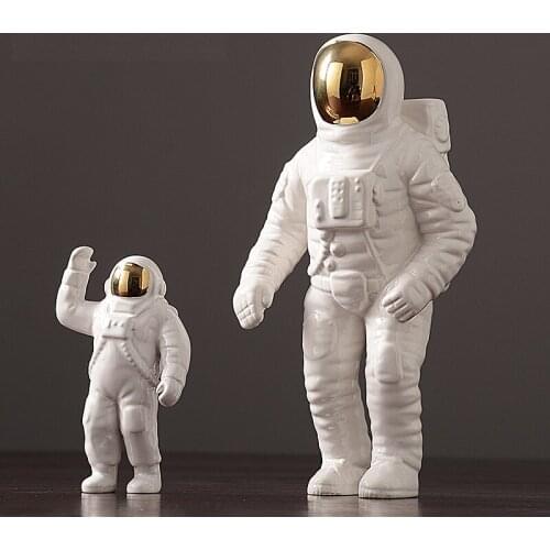 MODERN ASTRONAUT SCULPTURE CERAMIC FIGURE STATUETTE SPACEMAN ABSTRACT STATUE HOME DECORATION ACCESSORIES CRAFT FIGURINE DECOR
