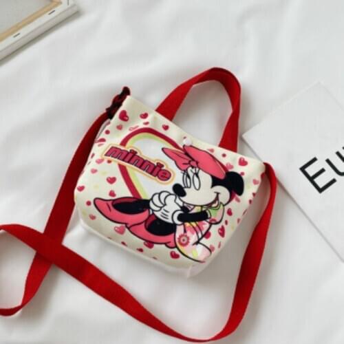 Disney canves girl messenger bag cartoon mickey mouse shoulder bag cute mini handbag coin purse
