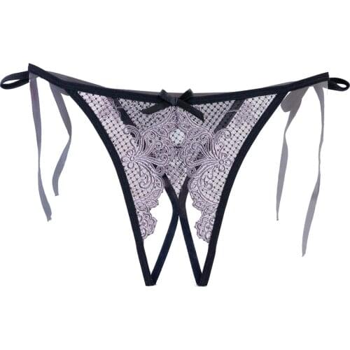 Women Flirty Lingerie Hot Erotic Sexy Panties Open Crotch Porn Lace Underwear Crotchless Sex Wear Cheeky Strappy Briefs