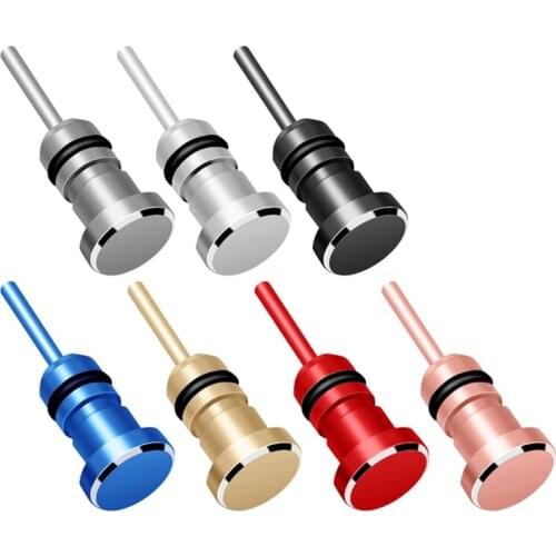 Universal Aluminum Alloy Earphone Dust Cap Charging Plug Protector Card Pin Compatible with Multi-model Mobile Phone