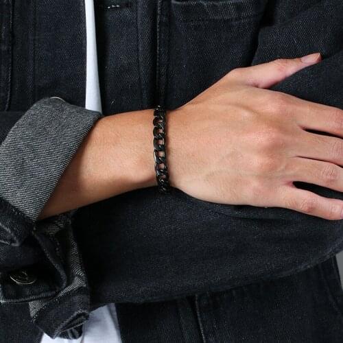 Modyle 316L Stainless Steel Bracelet High Quality Punk Vintage Black Chain Statement Jewelry Bijoux Femme