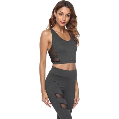 Women Sports Bra Breathable Mesh Fitness Vest Tops Women Casual Elastic Seamless Fitness Crop Tops Tank
